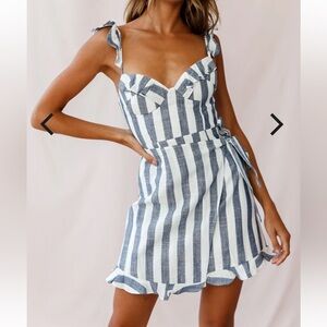 Selfie Leslie Striped Ruffle Dress